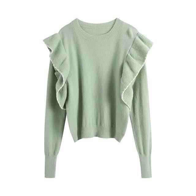 green knitted vintage sweater