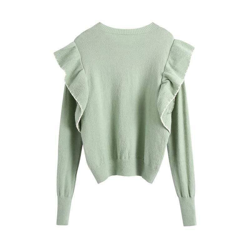 green knitted vintage sweater