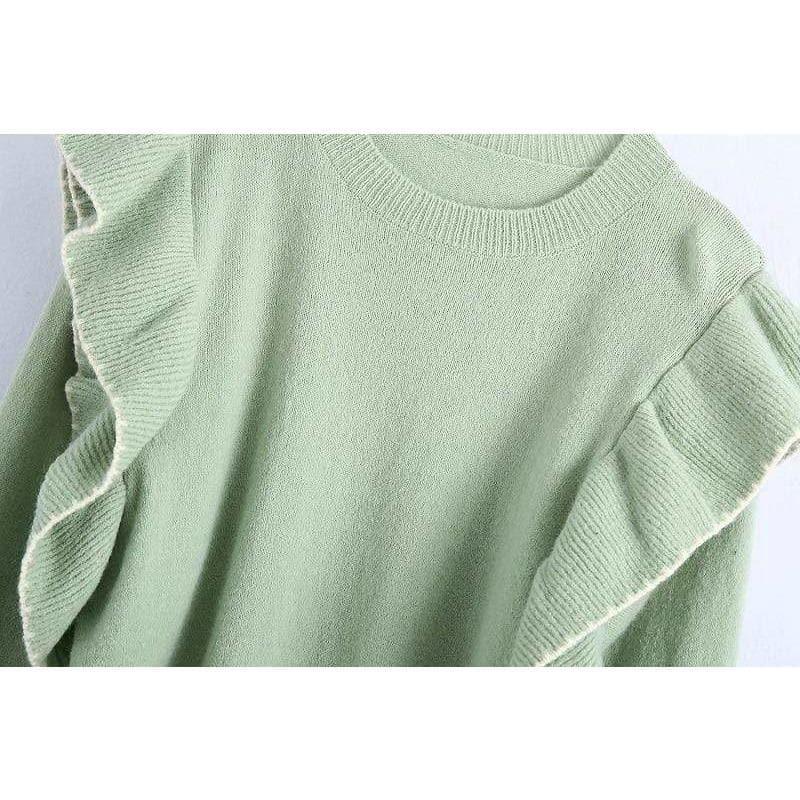 green knitted vintage sweater