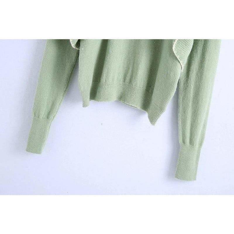 green knitted vintage sweater