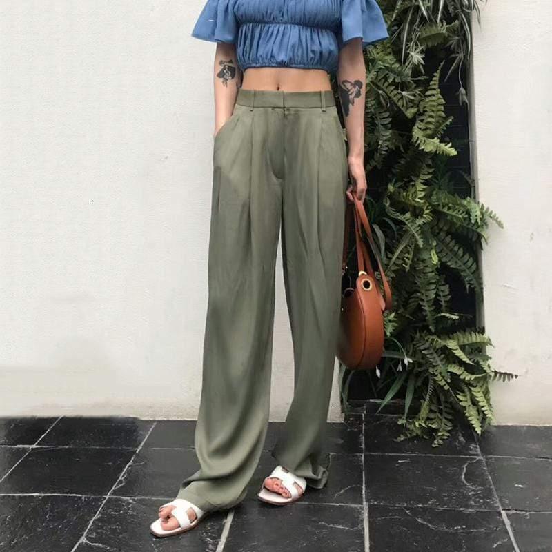 elegant silk wide leg trousers