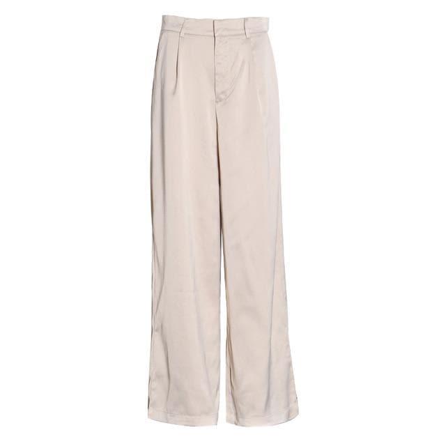 elegant silk wide leg trousers