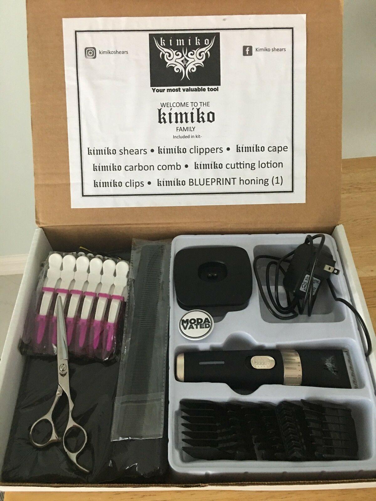 Cordless Clipper Scissors Cape Kit Hair Cut  Barber Pro Stylist