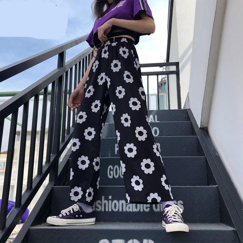 daisy floral wide leg pants