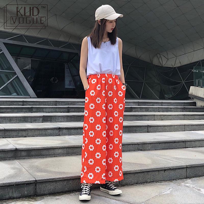 daisy floral wide leg pants