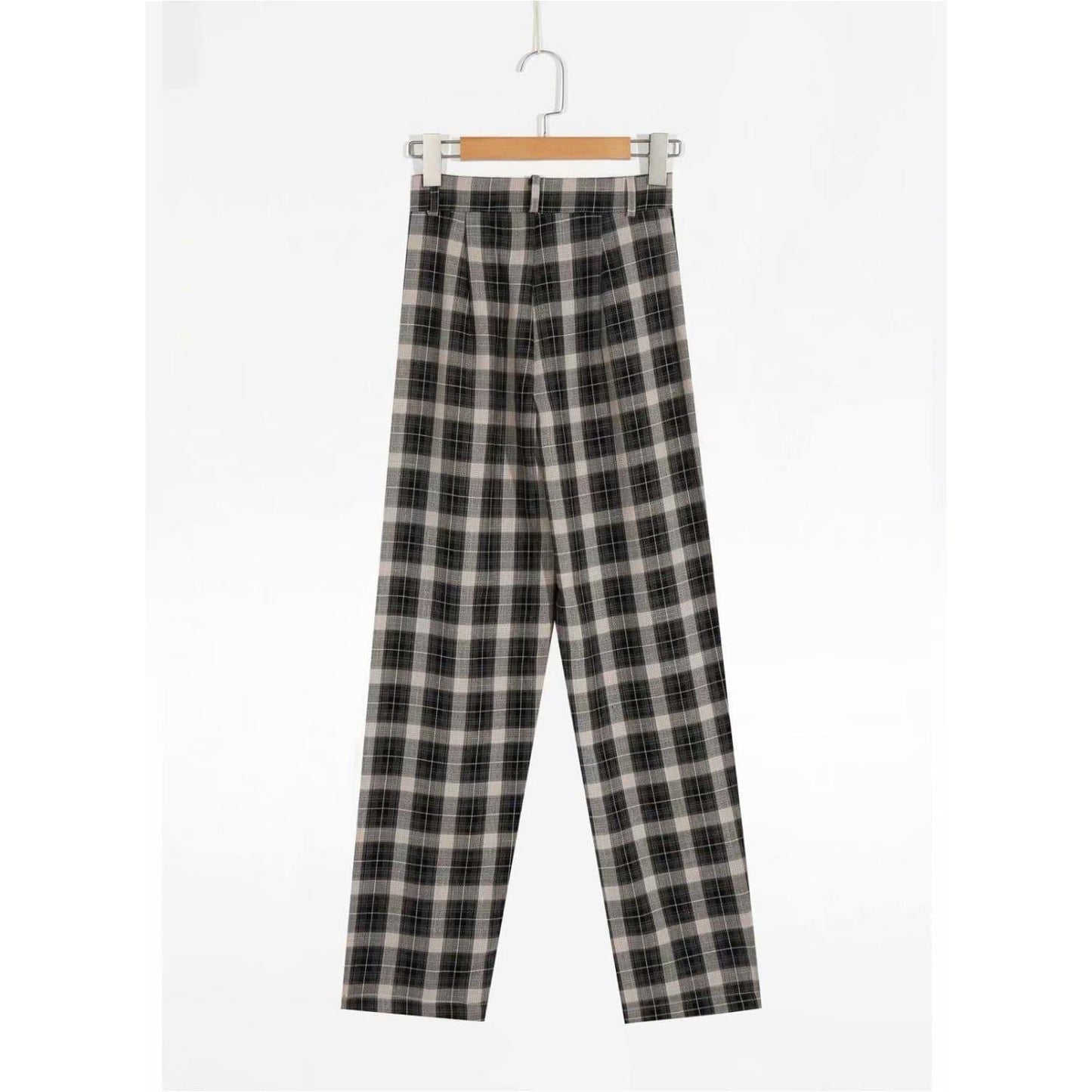 high waist chic plaid pants