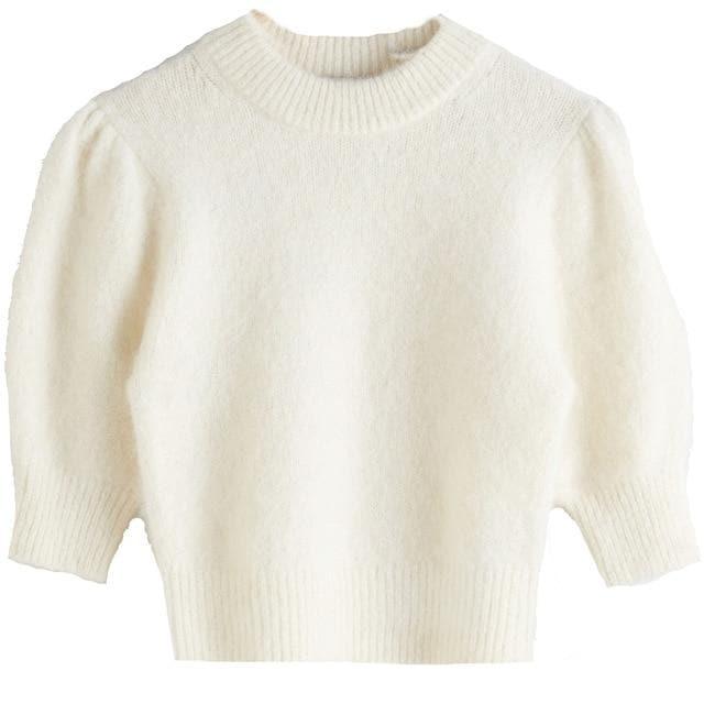 elegant puff sleeve sweater