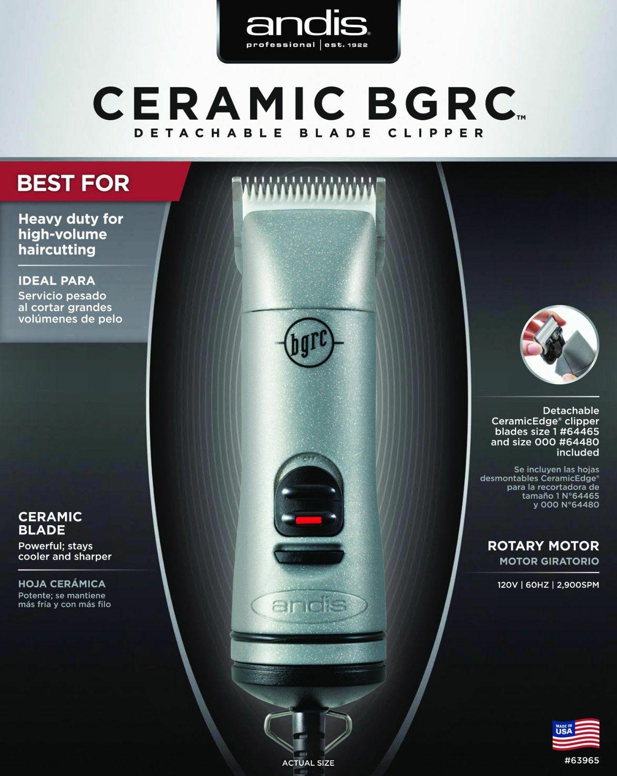 Andis Ceramic BGRC Detachable Blade Silver Hair Clipper # 63965 NEW