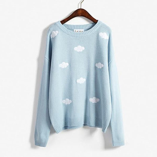 cloud embroidery sweater