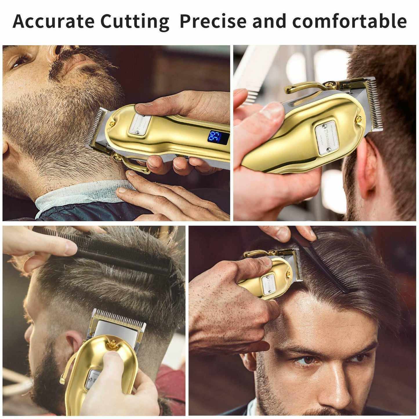 Trimmer Professional Mens, Machine  of Titanium and Ceramic 4 Peine-G