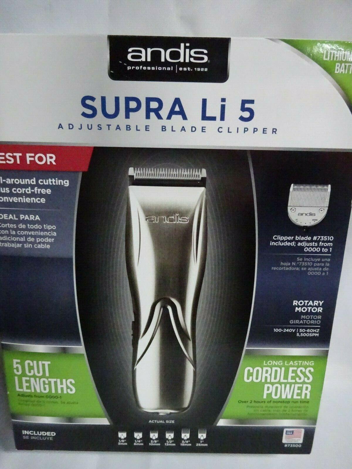 Andis Supra Li 5 Adjustable Blade Cordless Clipper 73500