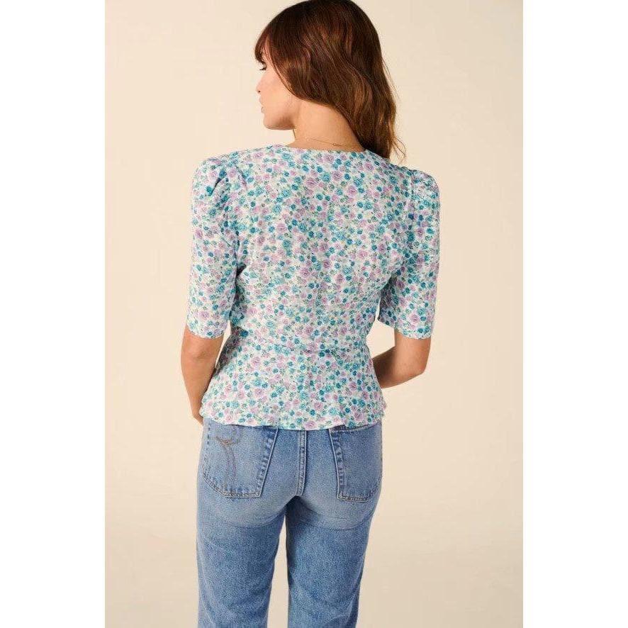 floral short sleeve blouse