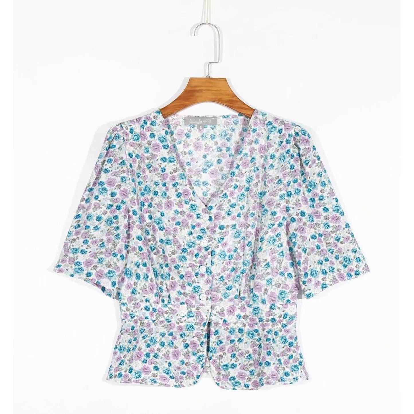 floral short sleeve blouse