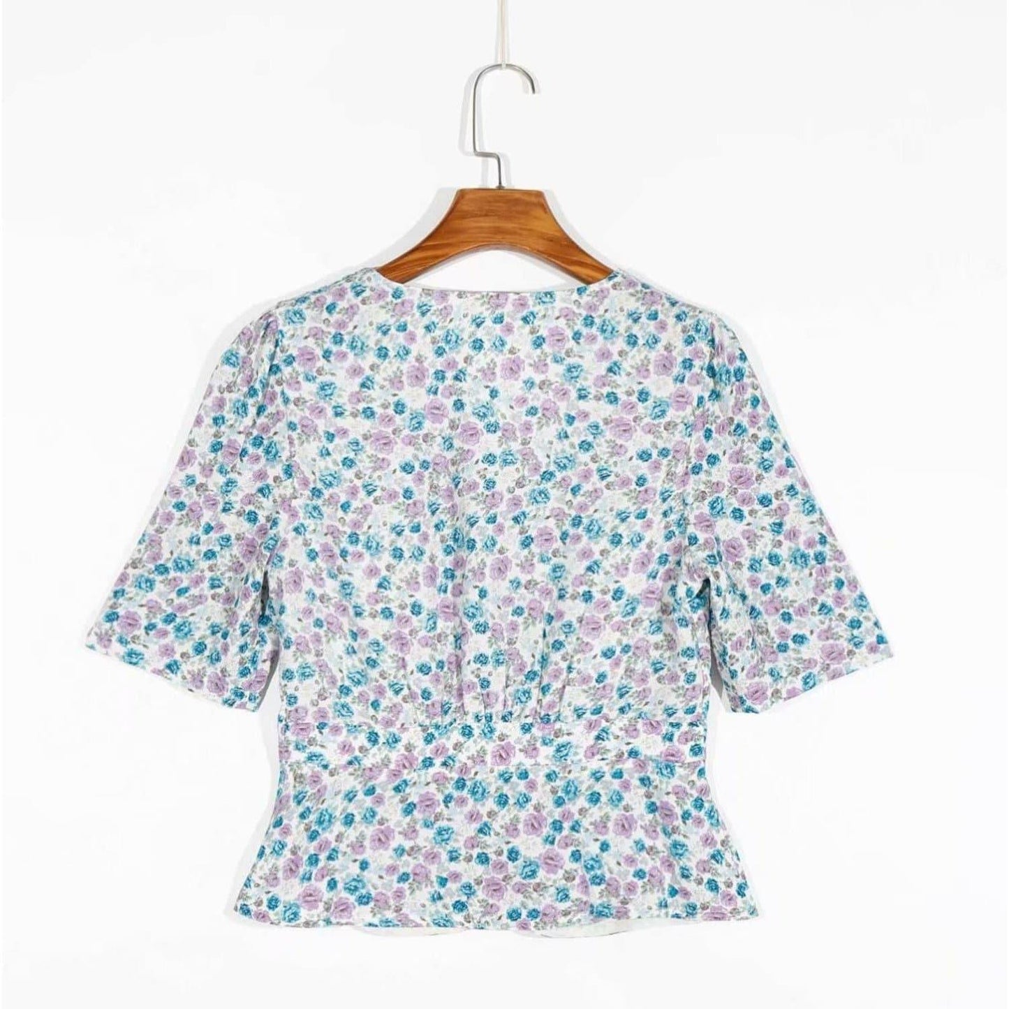 floral short sleeve blouse