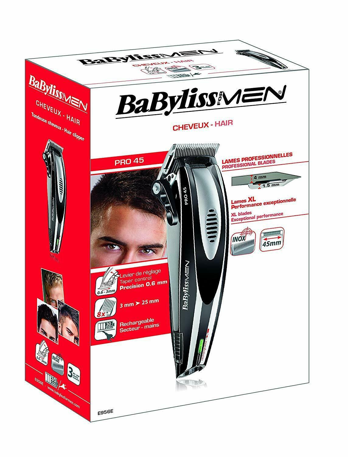 Babylissmen E956E - Hair Clippers Blades XXL  Steel 8 Guides Cutting