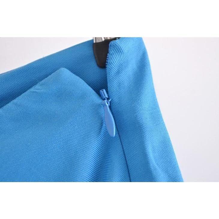 blue knots split loose high waist skirt