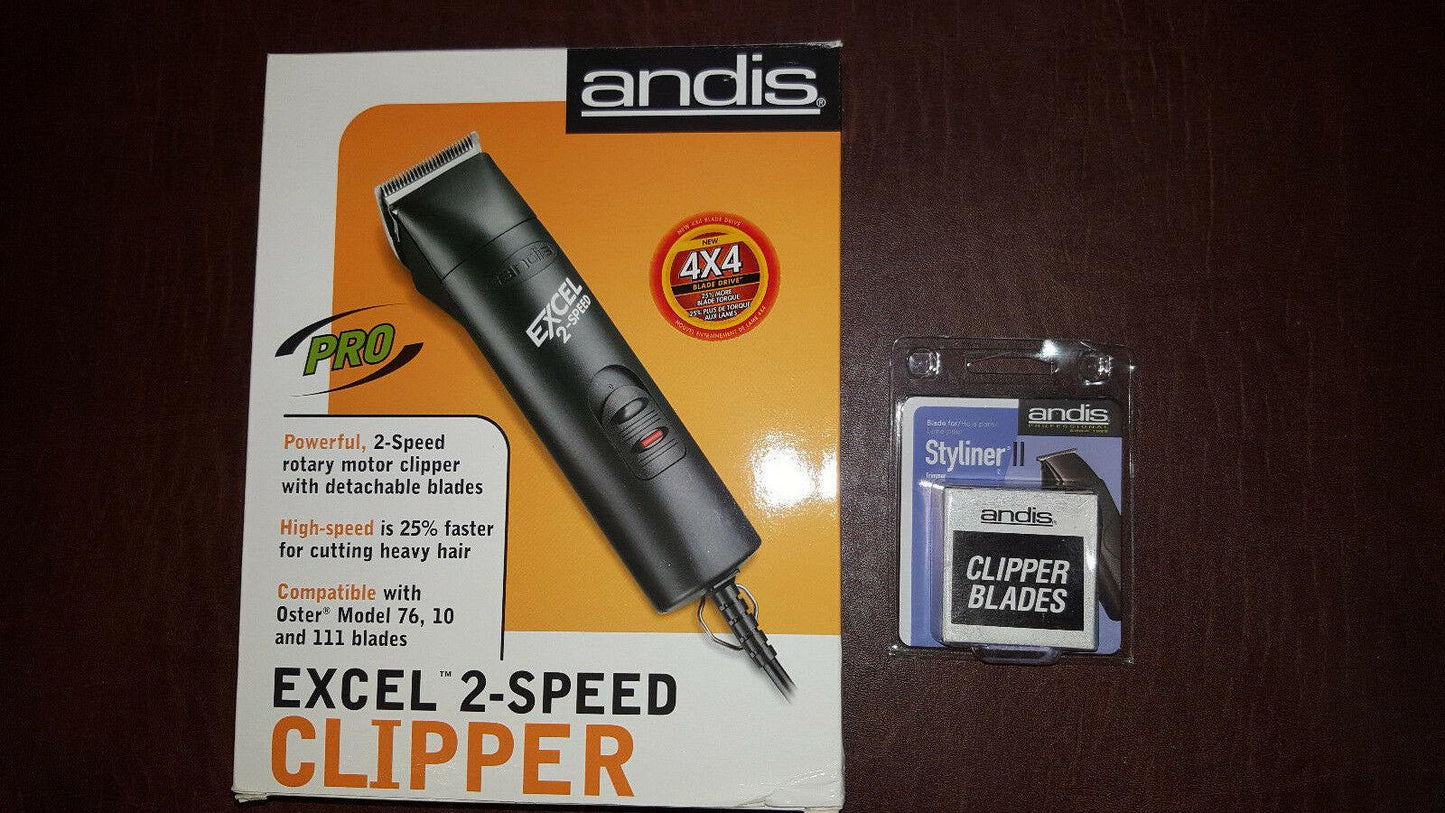 Andis Excel 2-speed Detachable Blade Hair Clipper (22315) With Extra Blade