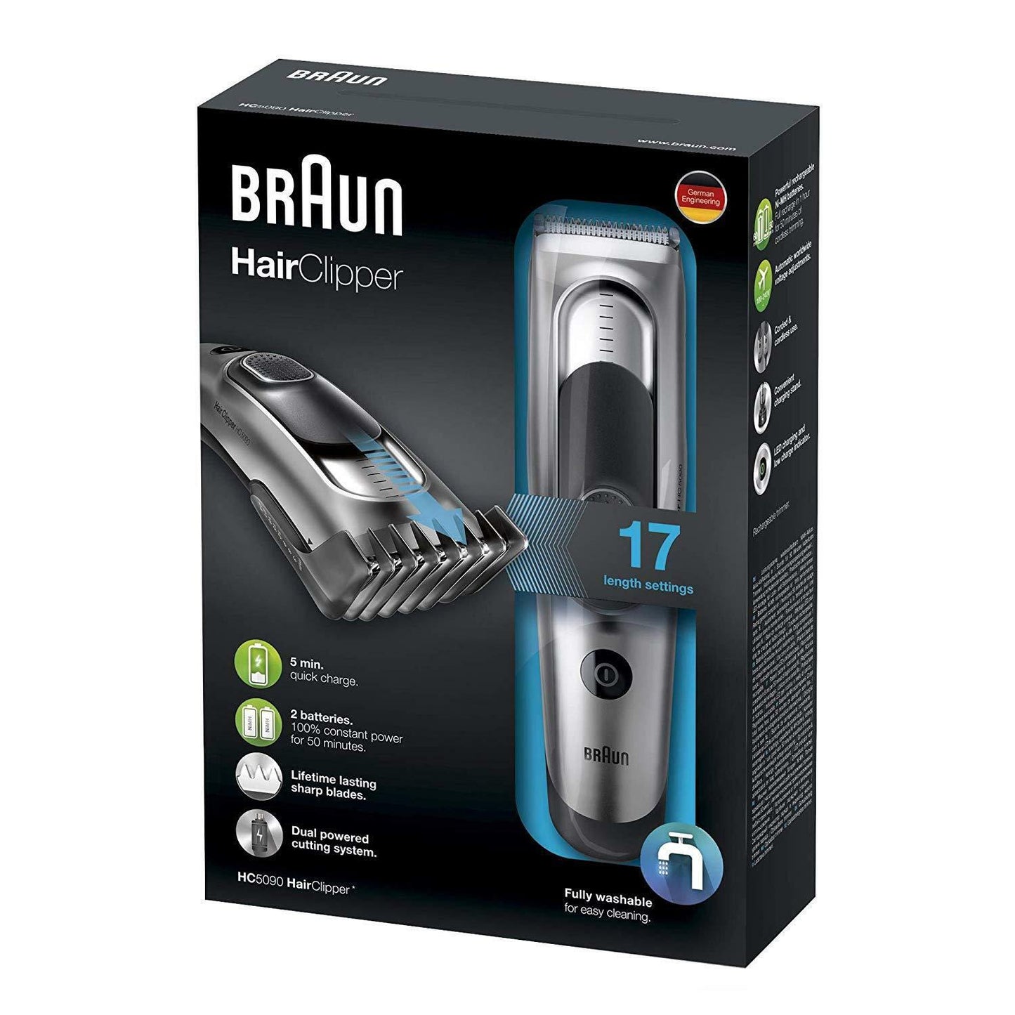 Braun Hc5090 Machine Professional Hair Clipper With 17 Fittings