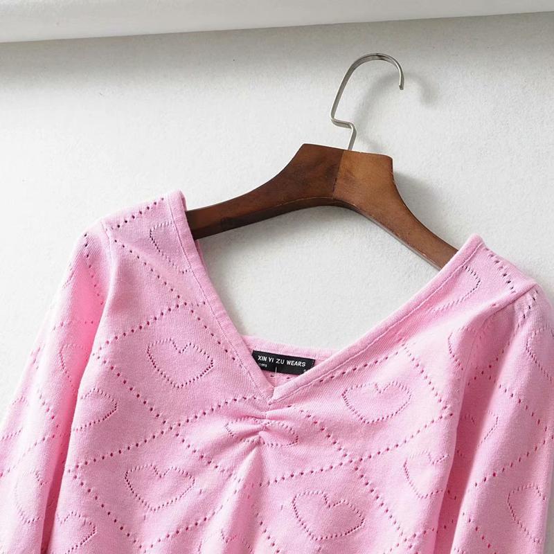 heart hollow knit sweater