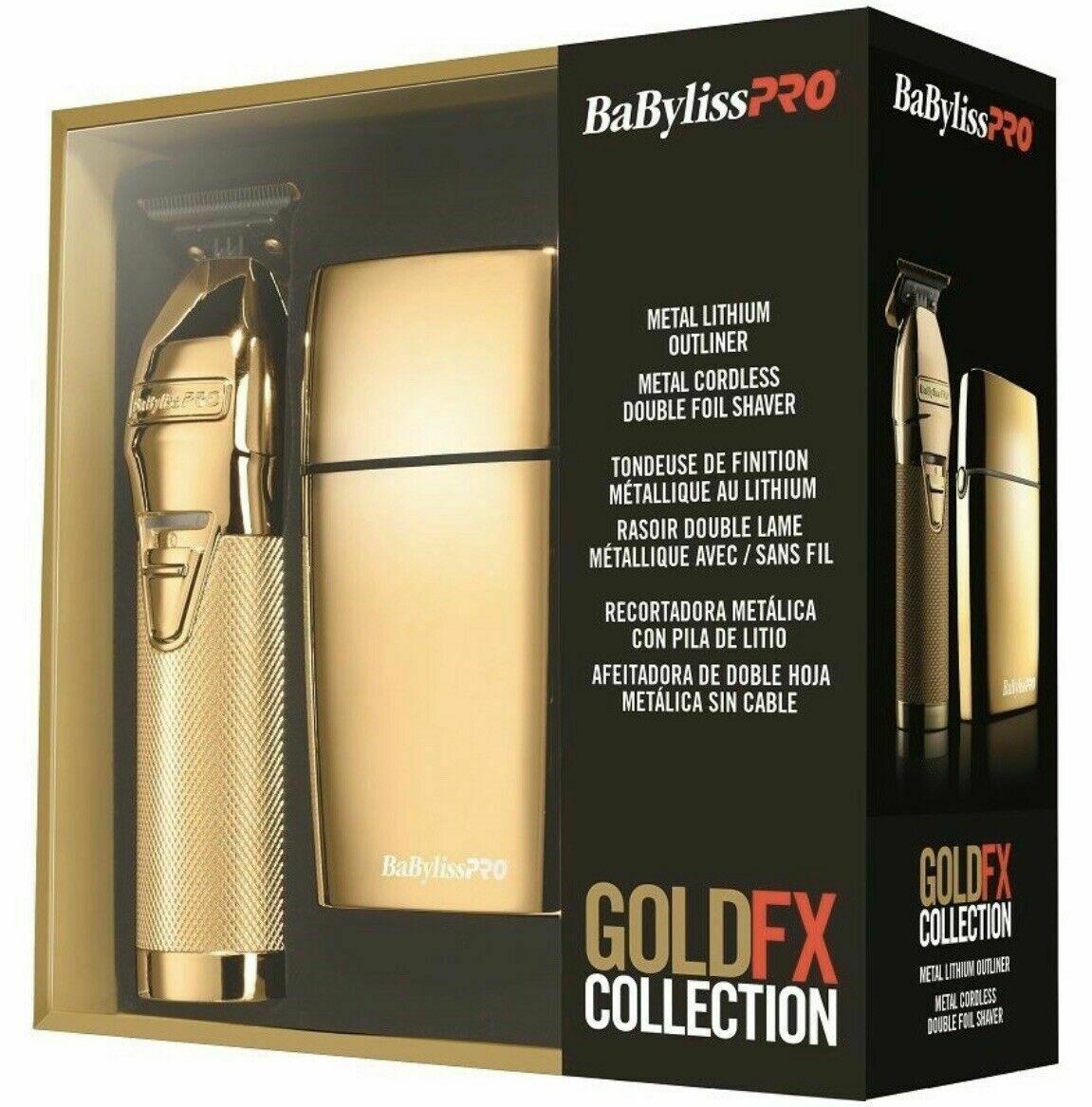 COMBO BaByliss PRO GOLD FX SKELTRIMMER FX787G & Gold FOIL FX02 SHAVER