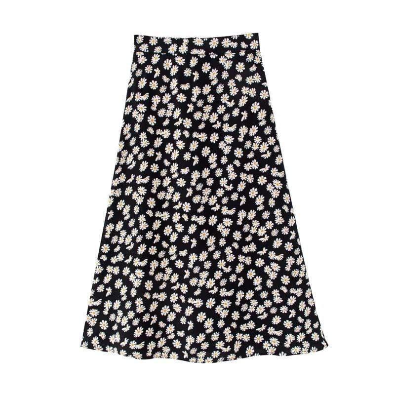 floral high waist skirt