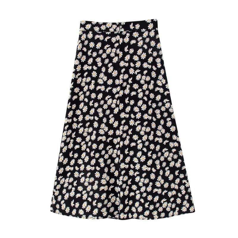 floral high waist skirt