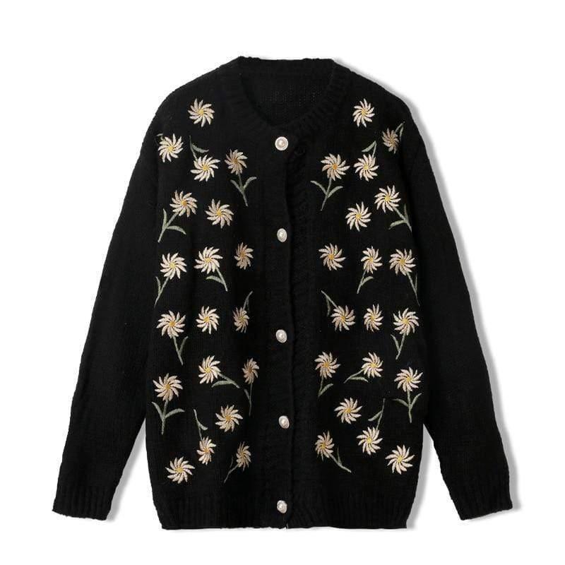 floral embroidered cardigan ladies