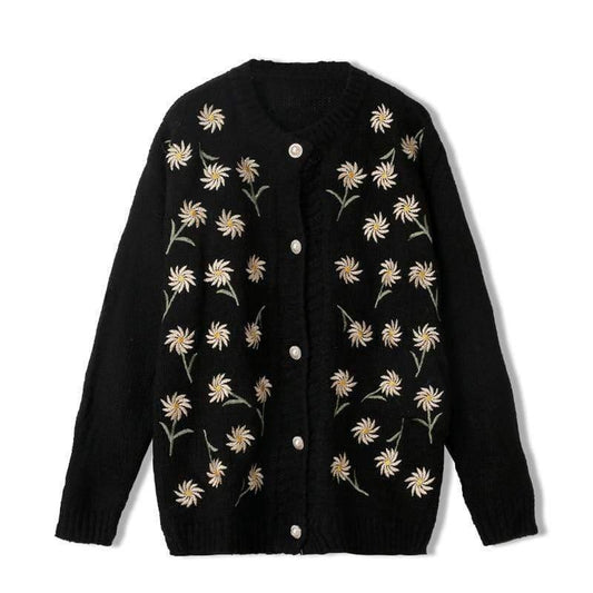 floral embroidered cardigan ladies