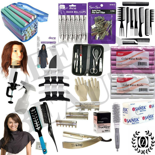 BEAUTY SCHOOL - 20 PCS Cosmetology Kit Hair Salon Barbershop Practice Set