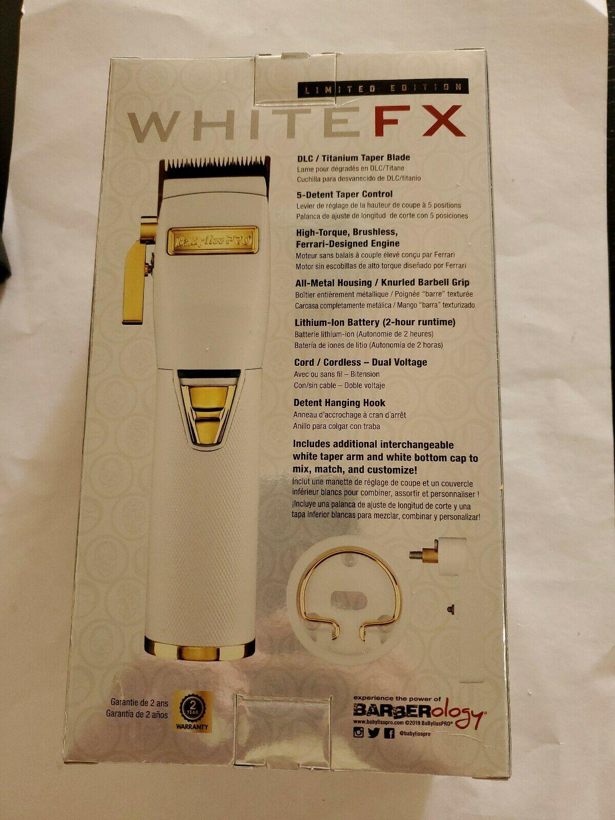 Babyliss PRO WHITE FX Cordless Clipper Limited Edition Rob The Original (FX870W)