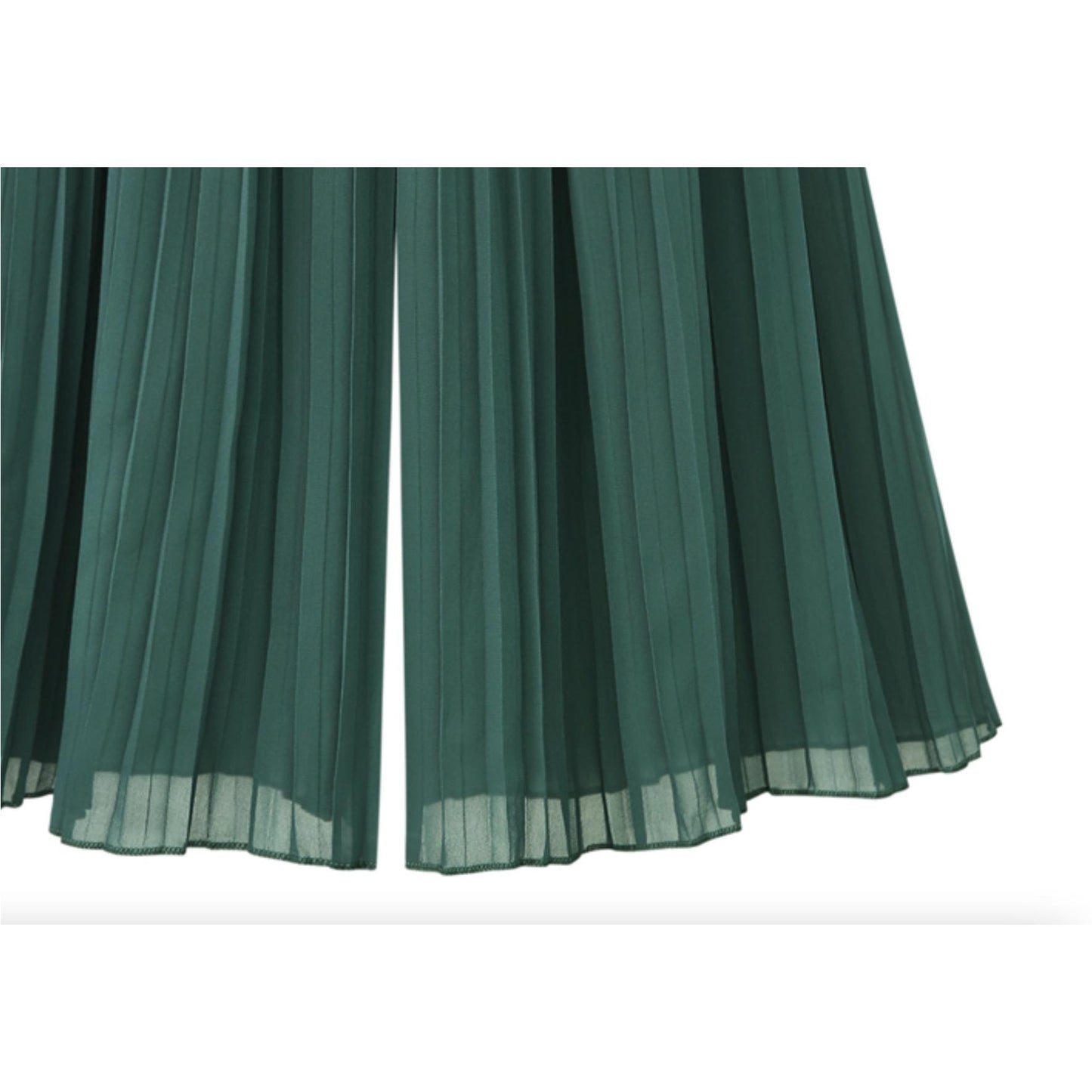 chiffon wide leg pleated style pants