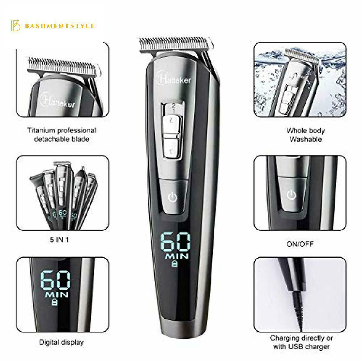 HATTEKER Beard Trimmer Kit For Men Cordless Mustache Trimmer Hair Trimmer Groome