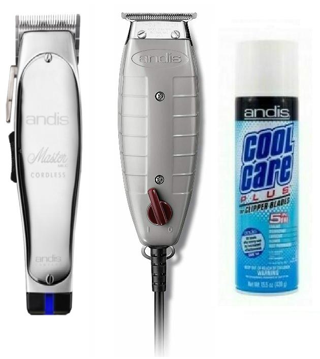 Andis Cordless Master Clipper, T-Outliners, Cool Care Plus & Clipper Mat