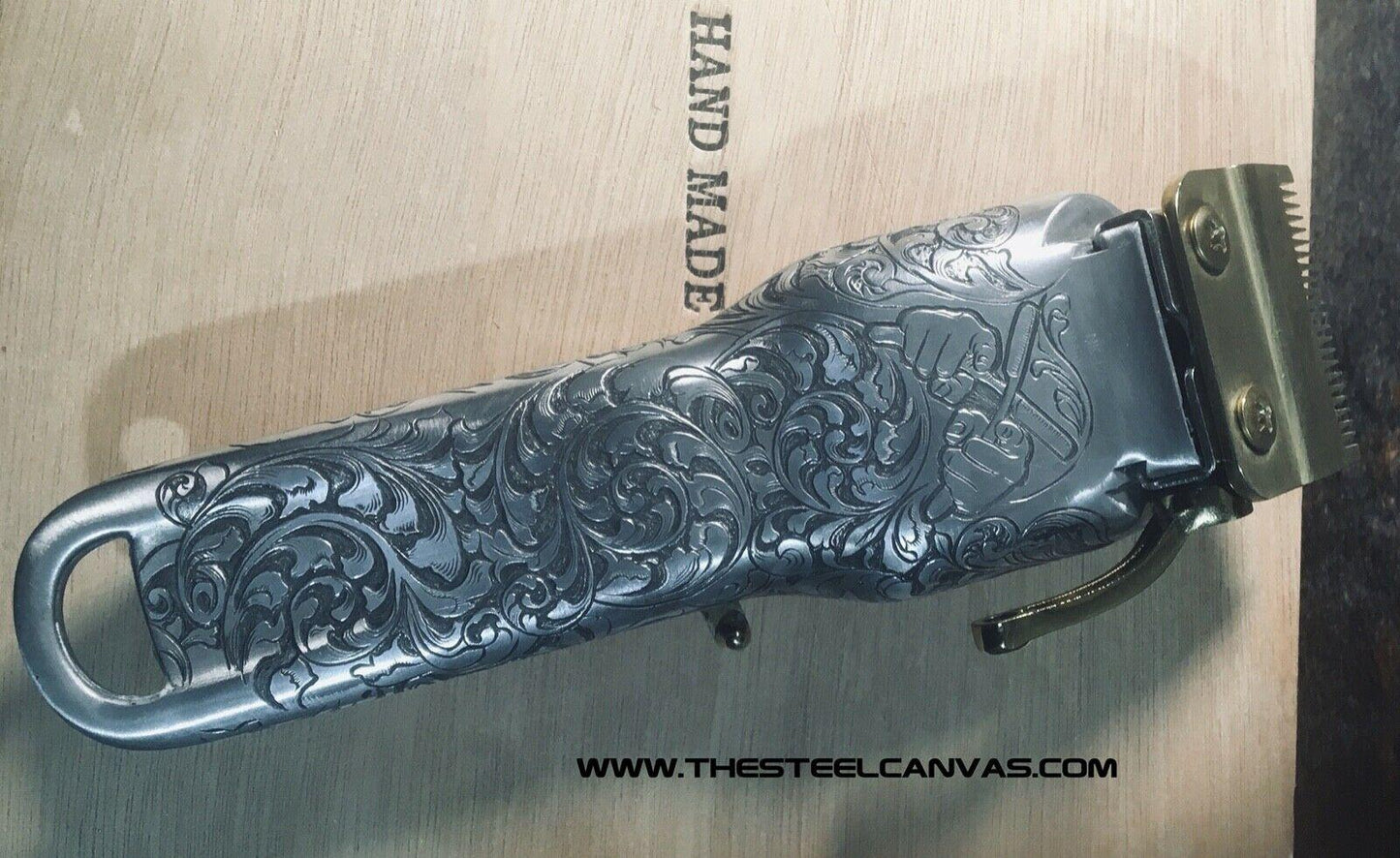 Unique hand engraved hair clipper. One of a kind