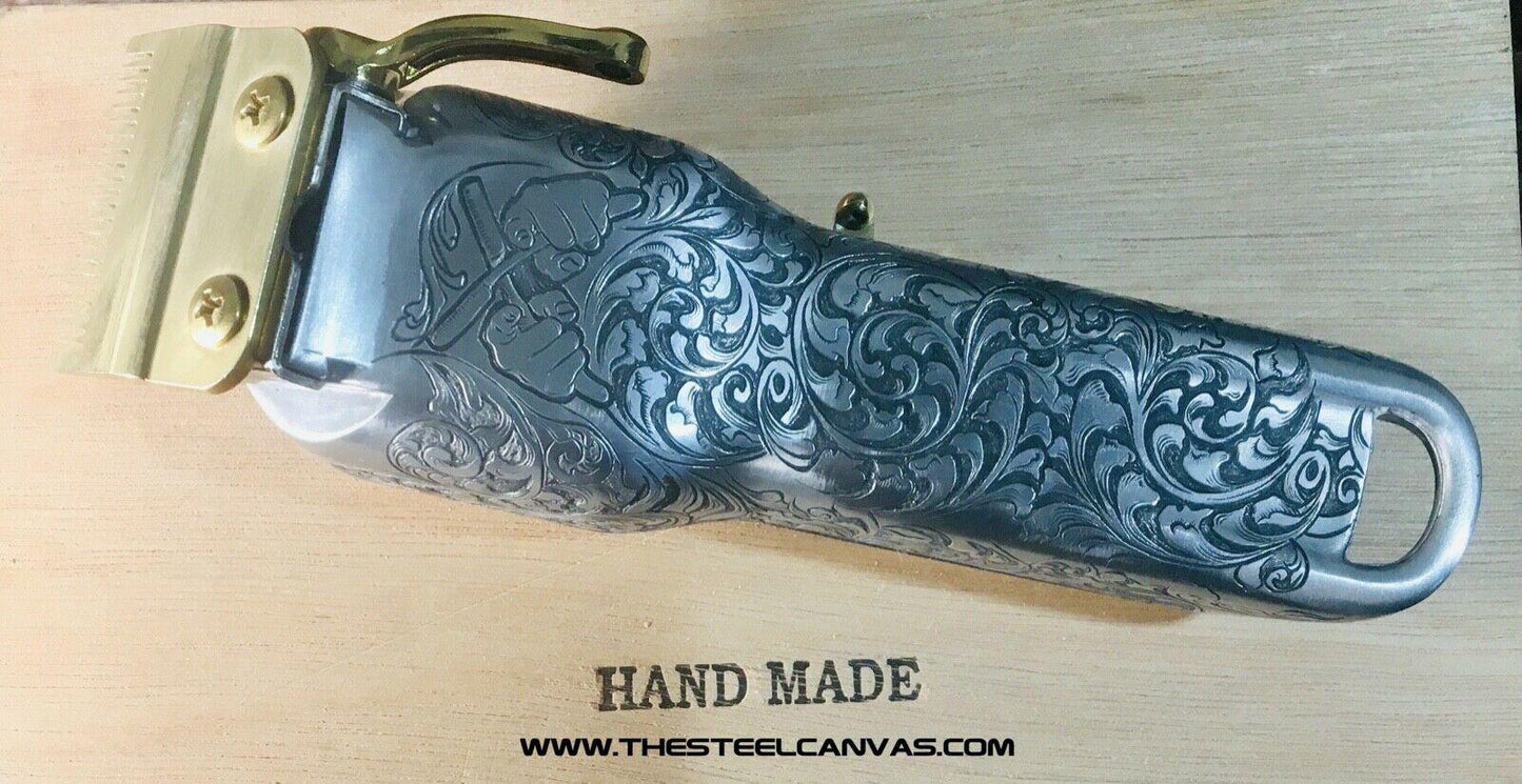 Unique hand engraved hair clipper. One of a kind