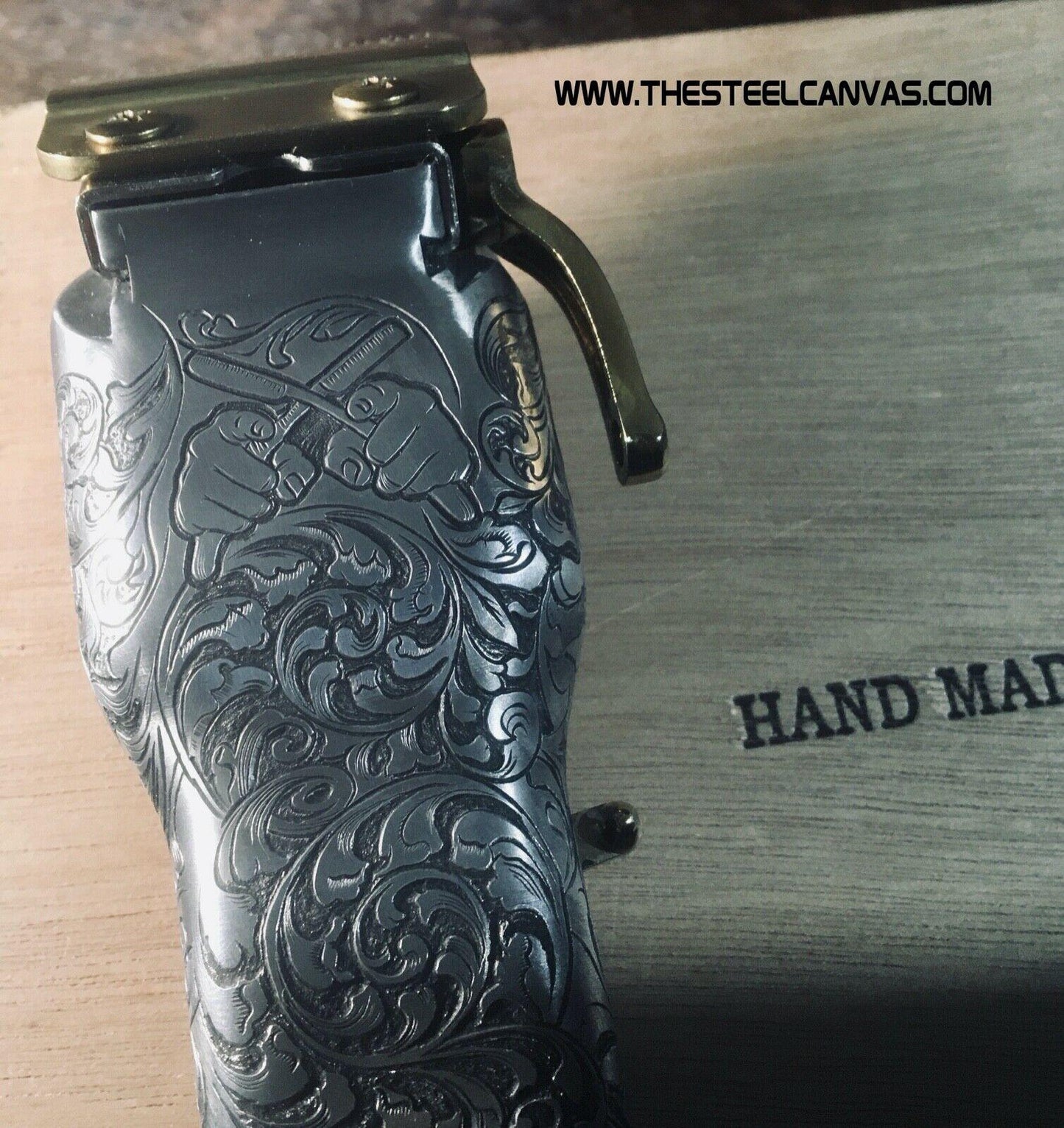 Unique hand engraved hair clipper. One of a kind