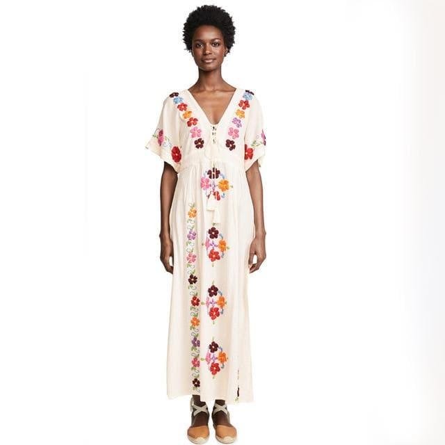 flower inwrought ethical sexy long dress