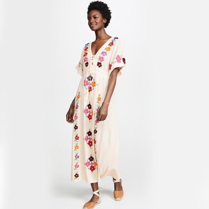 flower inwrought ethical sexy long dress