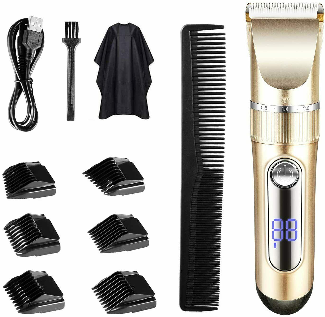 Cut The Hair Screen LED Rechargeable Wireless Trimmer With 6 Combs