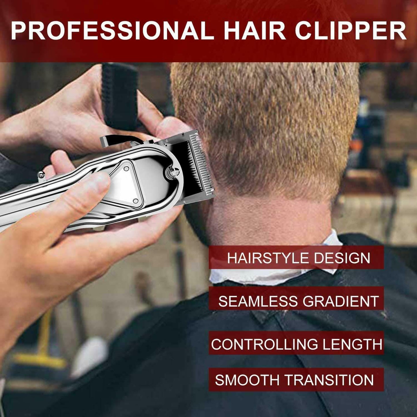 Hair Clippers Professional Man with Body of Metal, Length of Cutting 4 Limits