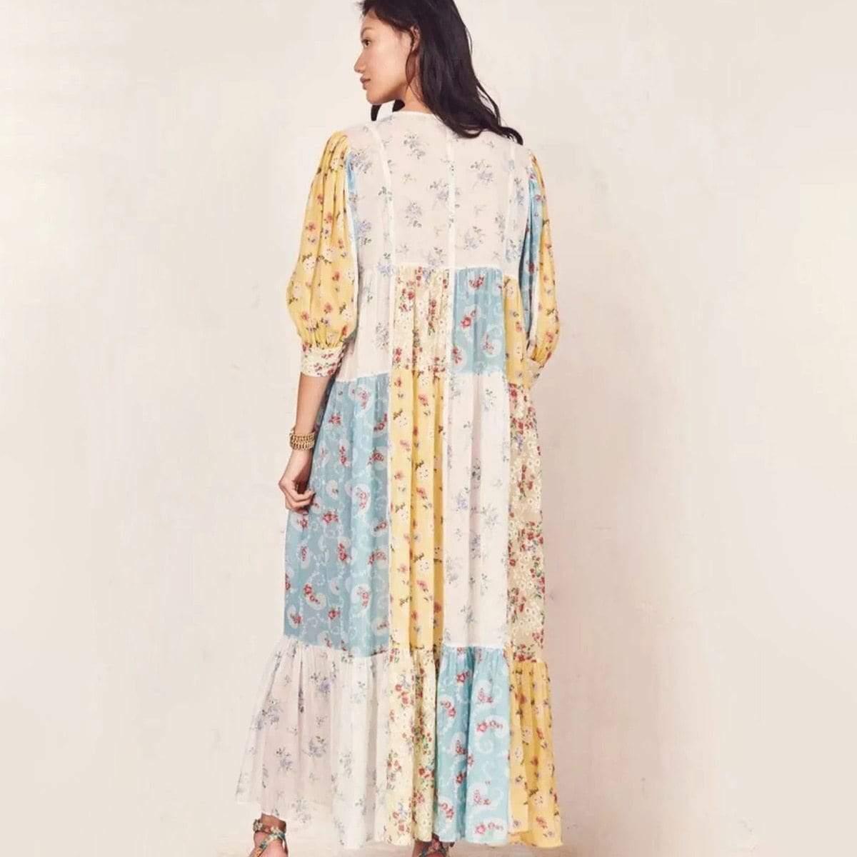 bohemian patchwork maxi dress