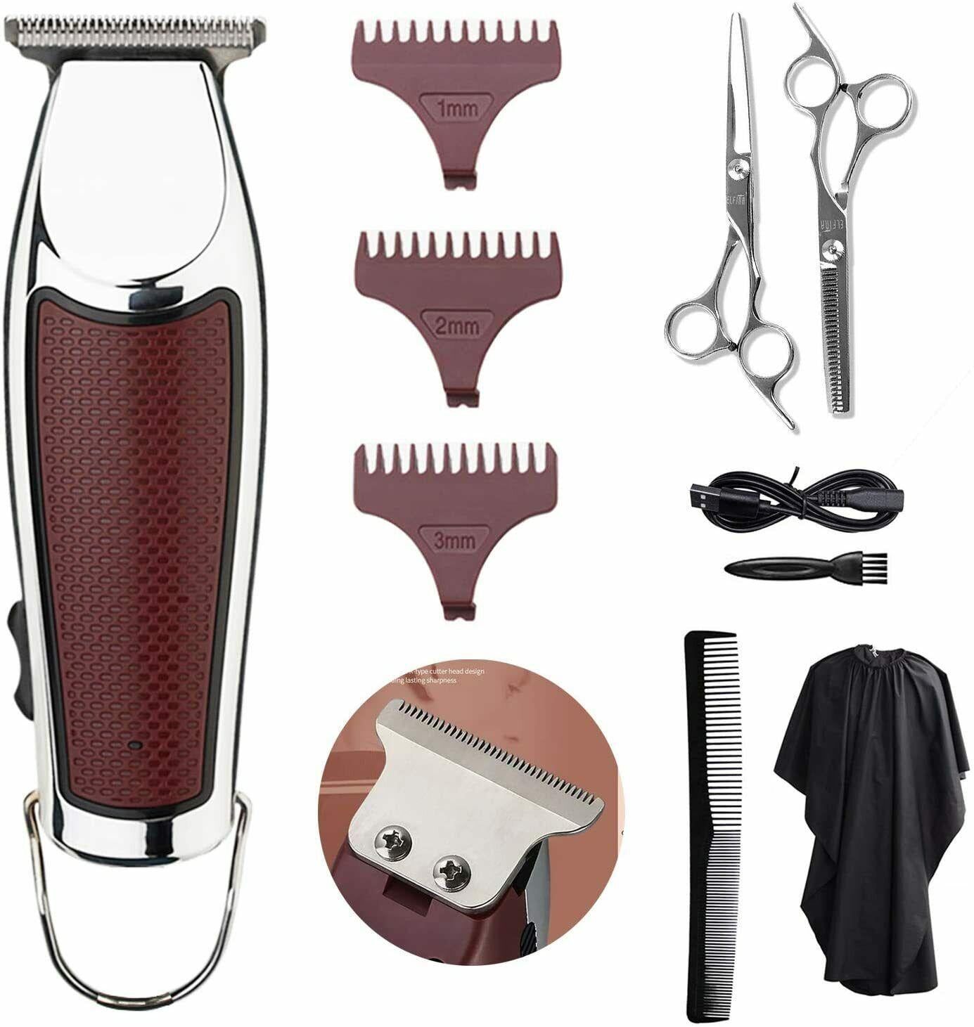 Trimmer Professional Man Hair Clipper Machine With Battery Wireless. 3 Combs