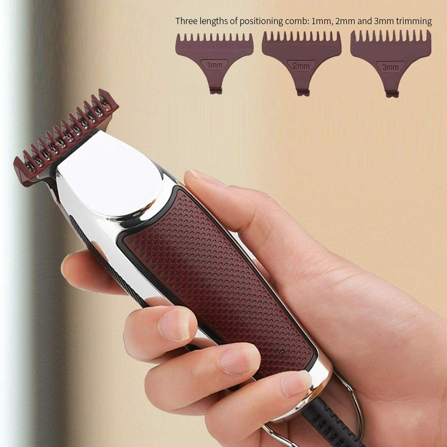 Trimmer Professional Man Hair Clipper Machine With Battery Wireless. 3 Combs