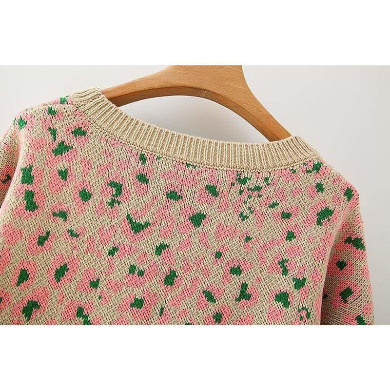 fashion leopard pattern knitted sweater