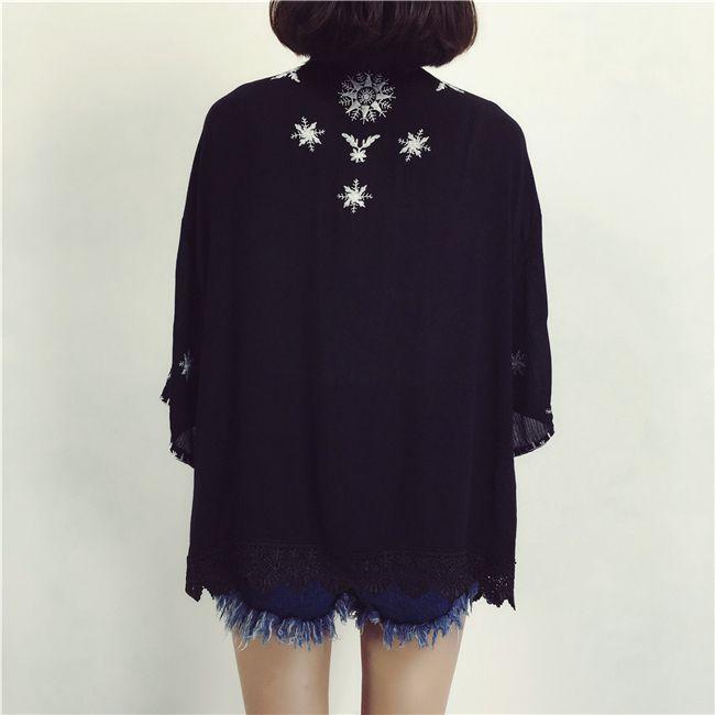 embroidery cardigan loose blouse