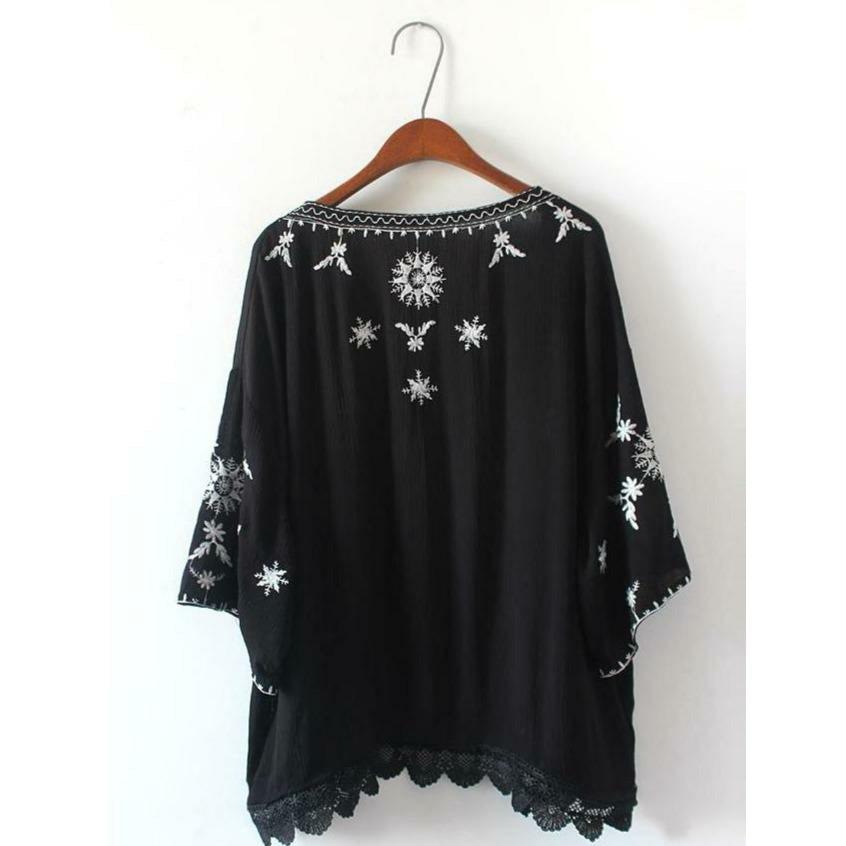 embroidery cardigan loose blouse