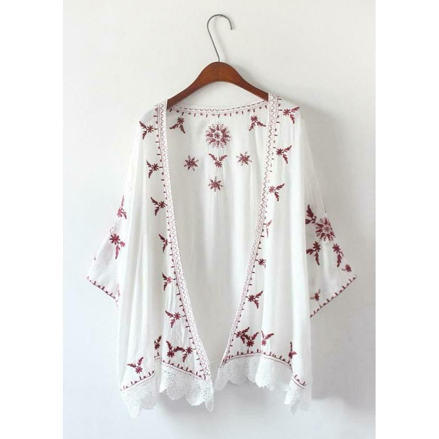 embroidery cardigan loose blouse