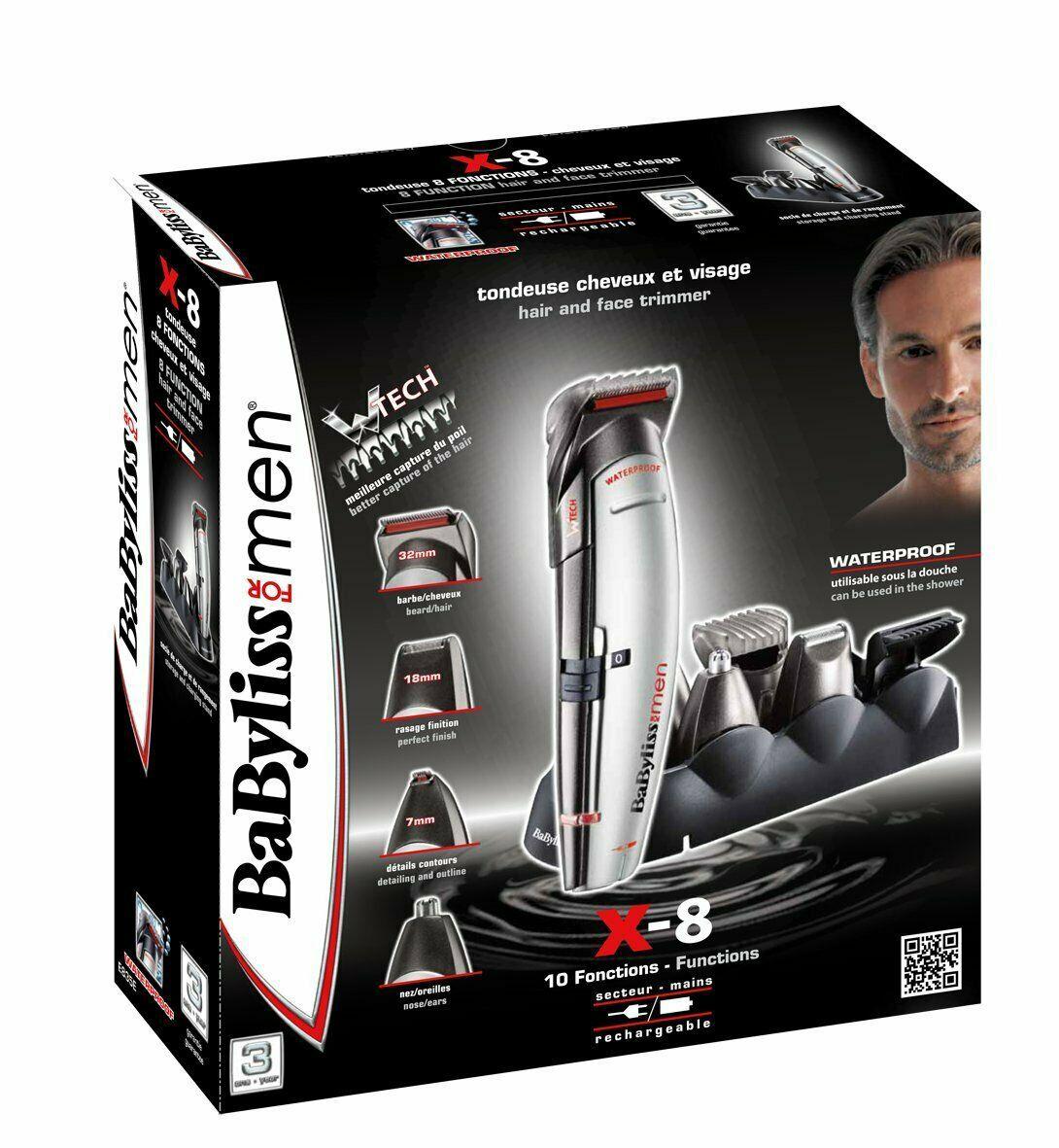 BaByliss Multigroom 8 on 1 E835e Trimmer Hair Beard Body Nose and Ears