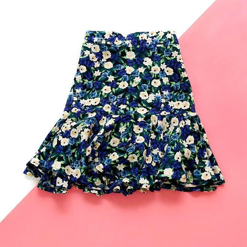 floral printed ruffles skirt