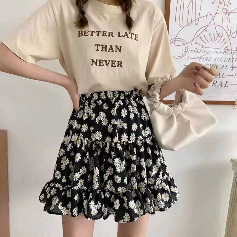 floral printed ruffles skirt